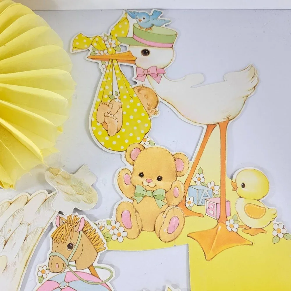 Vintage Hallmark Centerpiece Special Delivery Baby Shower Decor